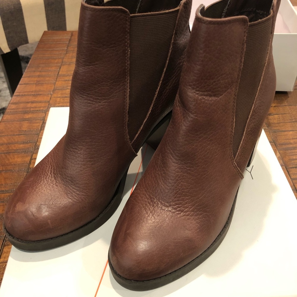 Brown ankle booties